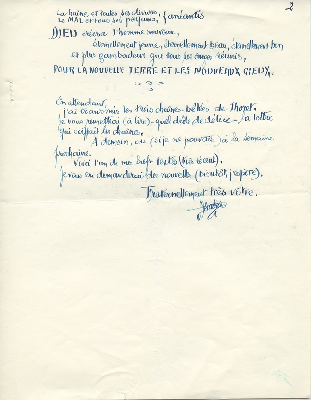 Lettre de Jean Arabia à Jean Paulhan, 1958-03-04