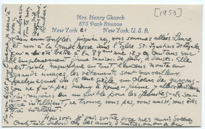 Lettre de Barbara Church à Jean Paulhan (1950)