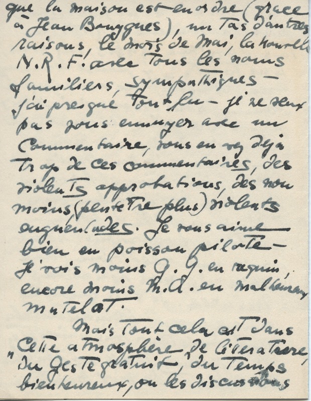 Lettre de Barbara Church à Jean Paulhan (8 mars 1953)