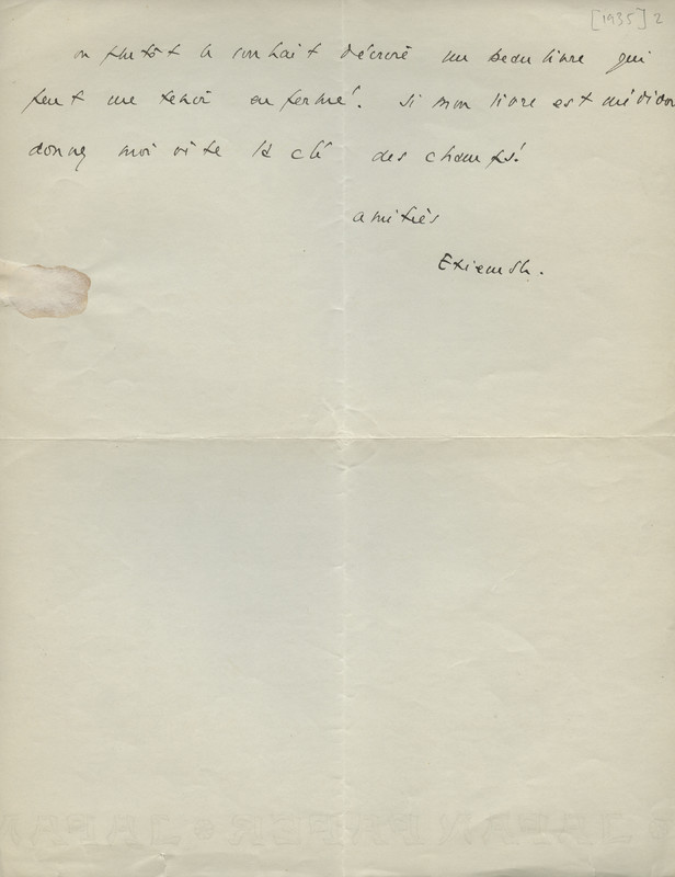 Lettre de René Étiemble à Jean Paulhan, 1935