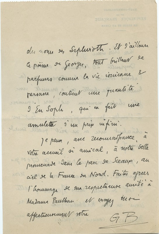 Lettre de Gabriel Bounoure à Jean Paulhan, 1935