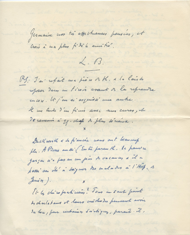 Lettre de Léon Bopp à Jean Paulhan, 1952-09-14