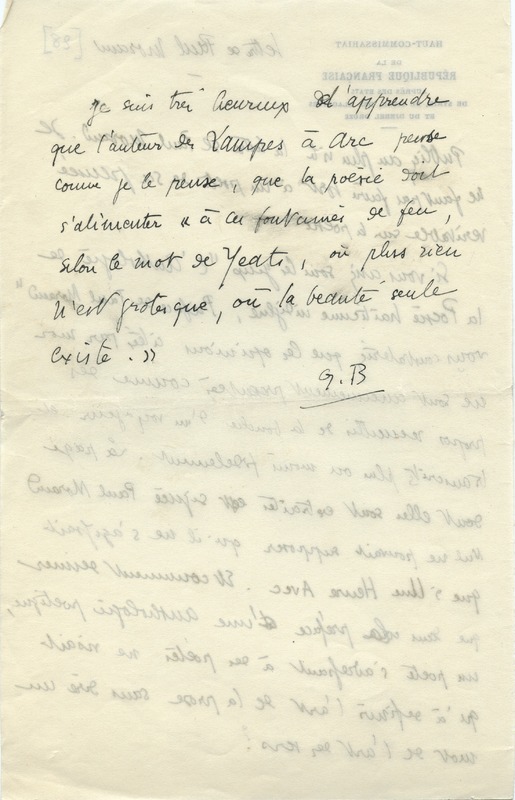 Lettre de Gabriel Bounoure à Jean Paulhan, 1928-12-13