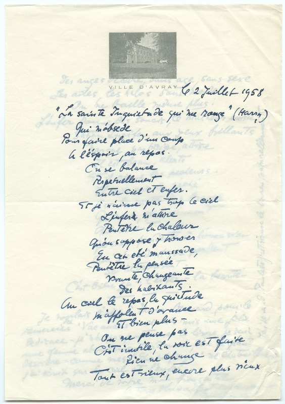 Lettre de Barbara Church à Jean Paulhan (2 juillet 1958)
