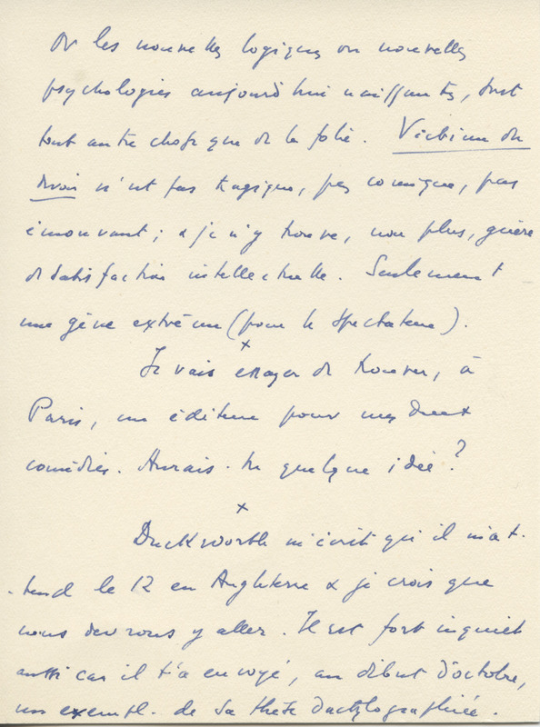 Lettre de Léon Bopp à Jean Paulhan, 1954-10-26 Lettre de Léon Bopp à Jean Paulhan, 1954-10-26