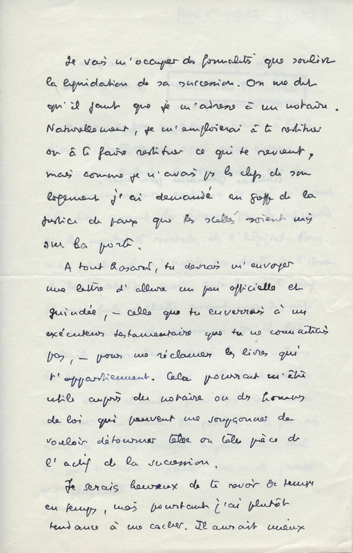 Lettre de Pascal Pia à Jean Paulhan, 1957-10-01