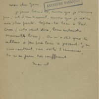 Lettre de Marcel Arland à Jean Paulhan, 1932