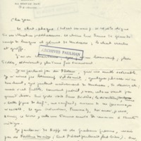 Lettre de Marcel Arland à Jean Paulhan, 1931