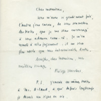Lettre de Philippe Jaccottet à Jean Paulhan, 1953-01-28