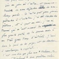 Lettre d'André Rolland de Renéville à Jean Paulhan, 1950-07-14