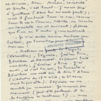 Lettre de Marcel Arland à Jean Paulhan, 1953