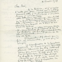 Lettre de Blaise Allan à Jean Paulhan, 1958-08-13