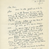 Lettre de Blaise Allan à Jean Paulhan, 1956-02-13