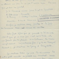 Lettre de Marcel Arland à Jean Paulhan, 1929