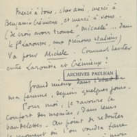 Lettre de Roger Martin du Gard à Jean Paulhan, 1931-01-22