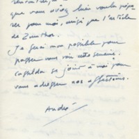 Lettre d'André Rolland de Renéville à Jean Paulhan, 1952-12-01