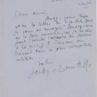 Lettre de Jacques de Lacretelle à Jean Paulhan (1930)