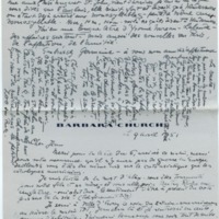 Lettre de Barbara Church à Jean Paulhan (9 avril 1951)