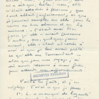 Lettre de Marcel Arland à Jean Paulhan, 1957
