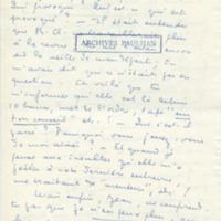 Lettre de Marcel Arland à Jean Paulhan, 1957