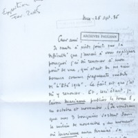 Lettre de Roger Martin du Gard à Jean Paulhan, 1936-09-26