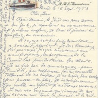 Lettre de Barbara Church à Jean Paulhan (15 septembre 1953)