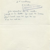 Lettre de Marcel Arland à Jean Paulhan, 1954-09-30