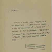 Lettre de Jean Paulhan à André Rolland de Renéville, 1932