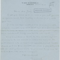 Lettre de Ramon Fernandez à Jean Paulhan (1er mars 1931)