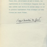 Lettre de Roger Martin du Gard à Jean Paulhan, 1935