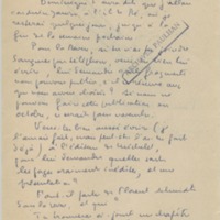 Lettre de Marcel Arland à Jean Paulhan, 1958