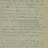 Lettre de Marcel Arland à Jean Paulhan, 1932