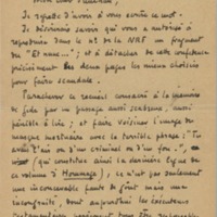 Lettre de Roger Martin du Gard à Jean Paulhan, 1951-12-09