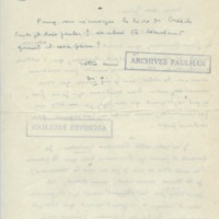 Lettre de Marcel Arland à Jean Paulhan, 1928