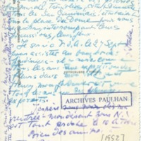 Lettre de Barbara Church à Jean Paulhan (22 septembre 1952)