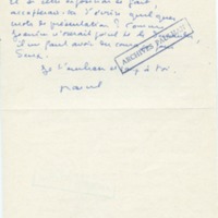 Lettre de Marcel Arland à Jean Paulhan, 1958