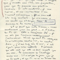 Lettre de Marcel Arland à Jean Paulhan, 1957