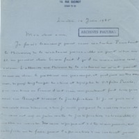 Lettre de Ramon Fernandez à Jean Paulhan (14 juin 1926)