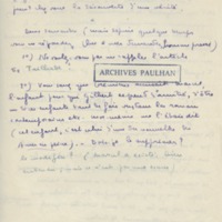 Lettre de Marcel Arland à Jean Paulhan, 1928