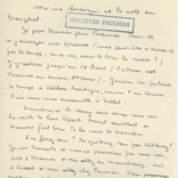 Lettre de Marcel Arland à Jean Paulhan, 1936-07-14