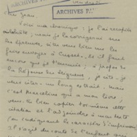 Lettre de Marcel Arland à Jean Paulhan, 1933
