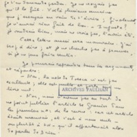 Lettre de Marcel Arland à Jean Paulhan, 1954