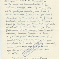 Lettre de Marcel Arland à Jean Paulhan, 1957