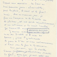 Lettre de Marcel Arland à Jean Paulhan, 1957