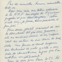 Lettre de Georges Ribemont-Dessaignes à Jean Paulhan, 1958-02-17