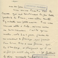 Lettre de Marcel Arland à Jean Paulhan, 1932