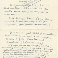 Lettre de Marcel Arland à Jean Paulhan, 1957