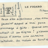 Lettre de Pierre Brisson à Jean Paulhan (24 mars 1951)