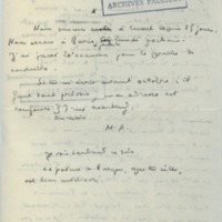 Lettre de Marcel Arland à Jean Paulhan, 1930-09-08