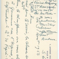Lettre de Barbara Church à Jean Paulhan (31 août 1950)